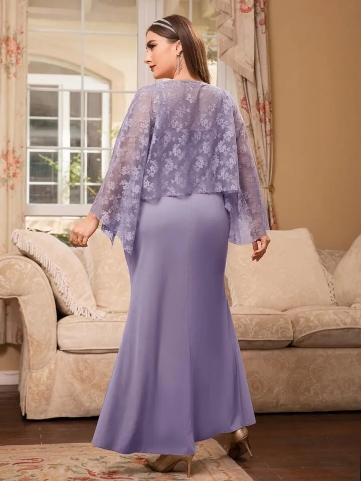Plus Floral Mesh Top & Dress S4539497