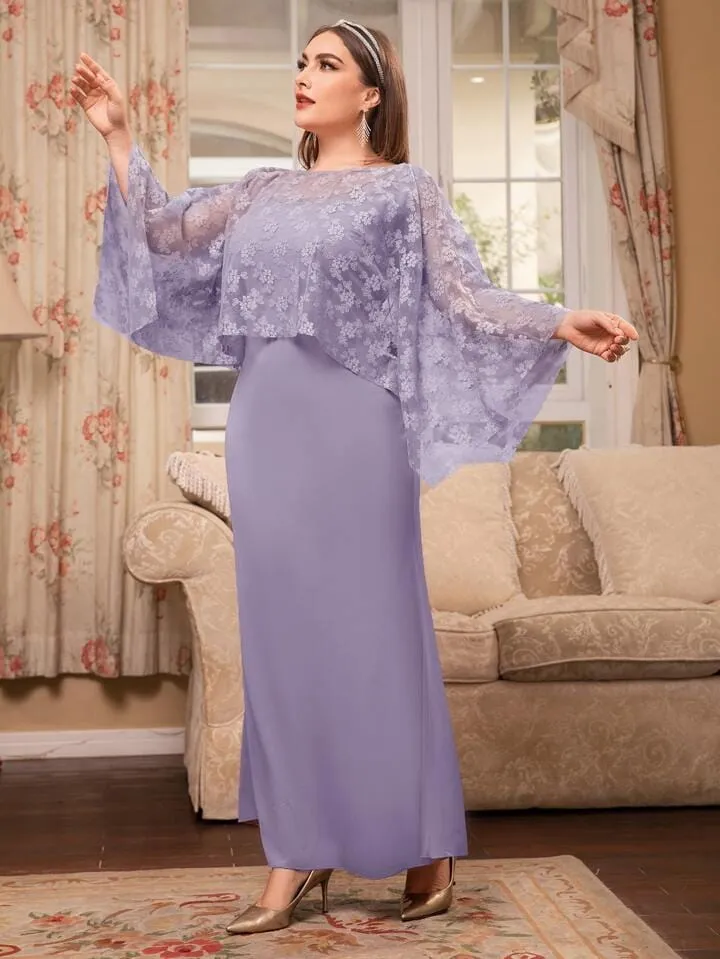 Plus Floral Mesh Top & Dress S4539497