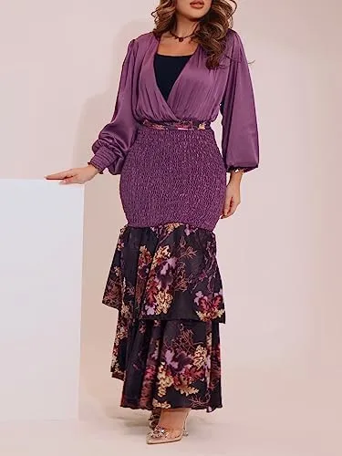 Purple Satin Dress M S4744690