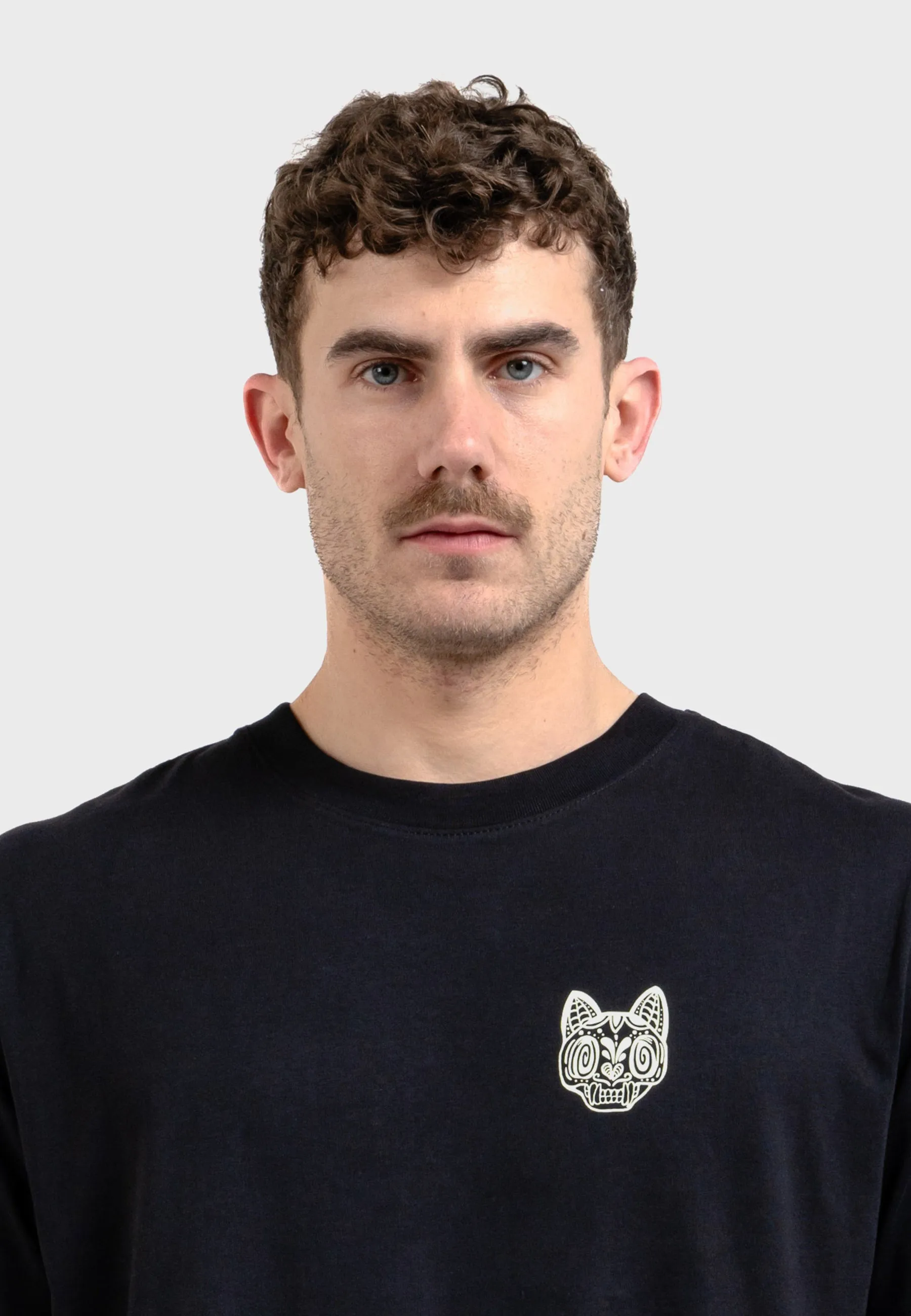 Rebel Cat Backprint T-Shirt Black