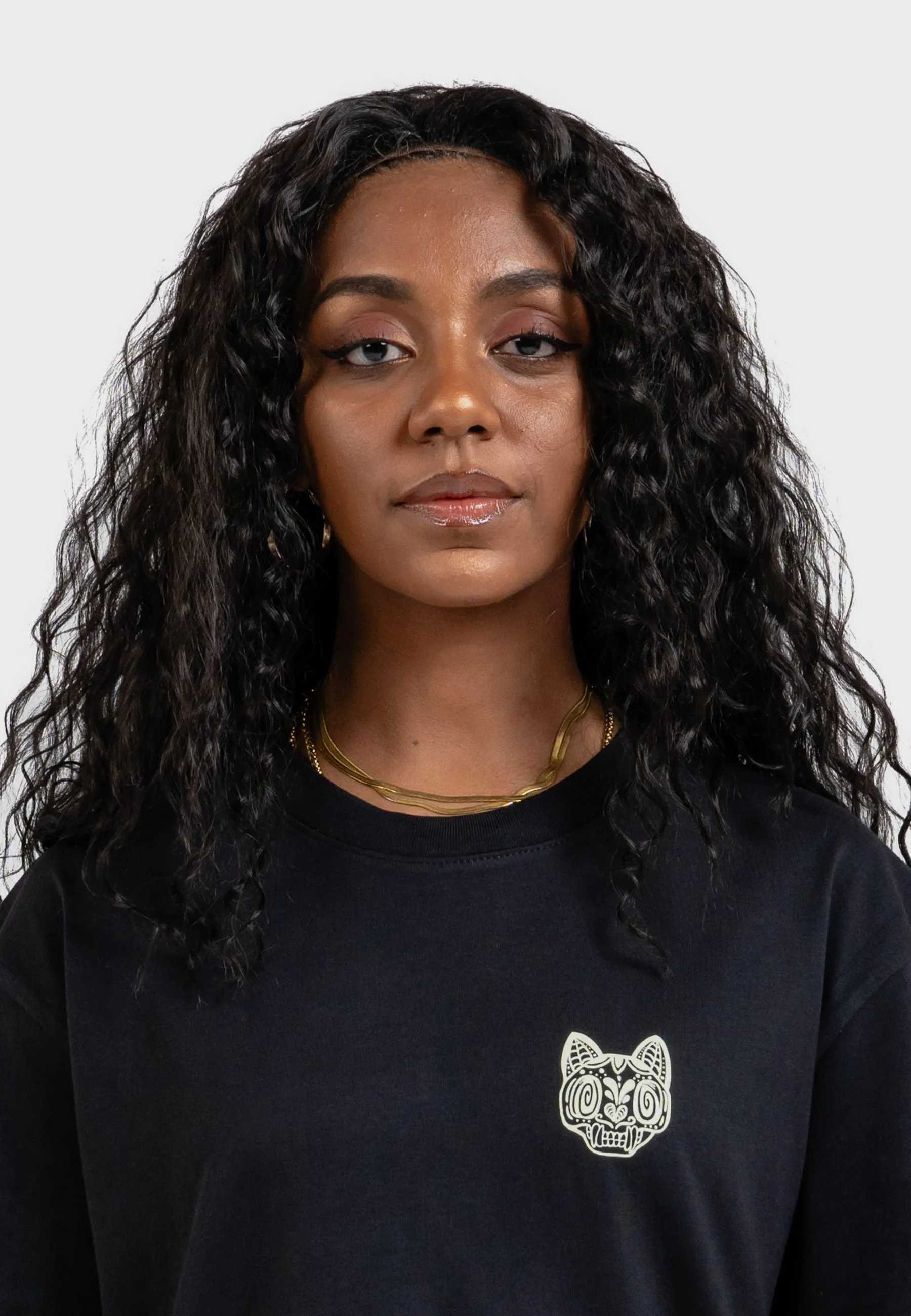 Rebel Cat Backprint T-Shirt Black
