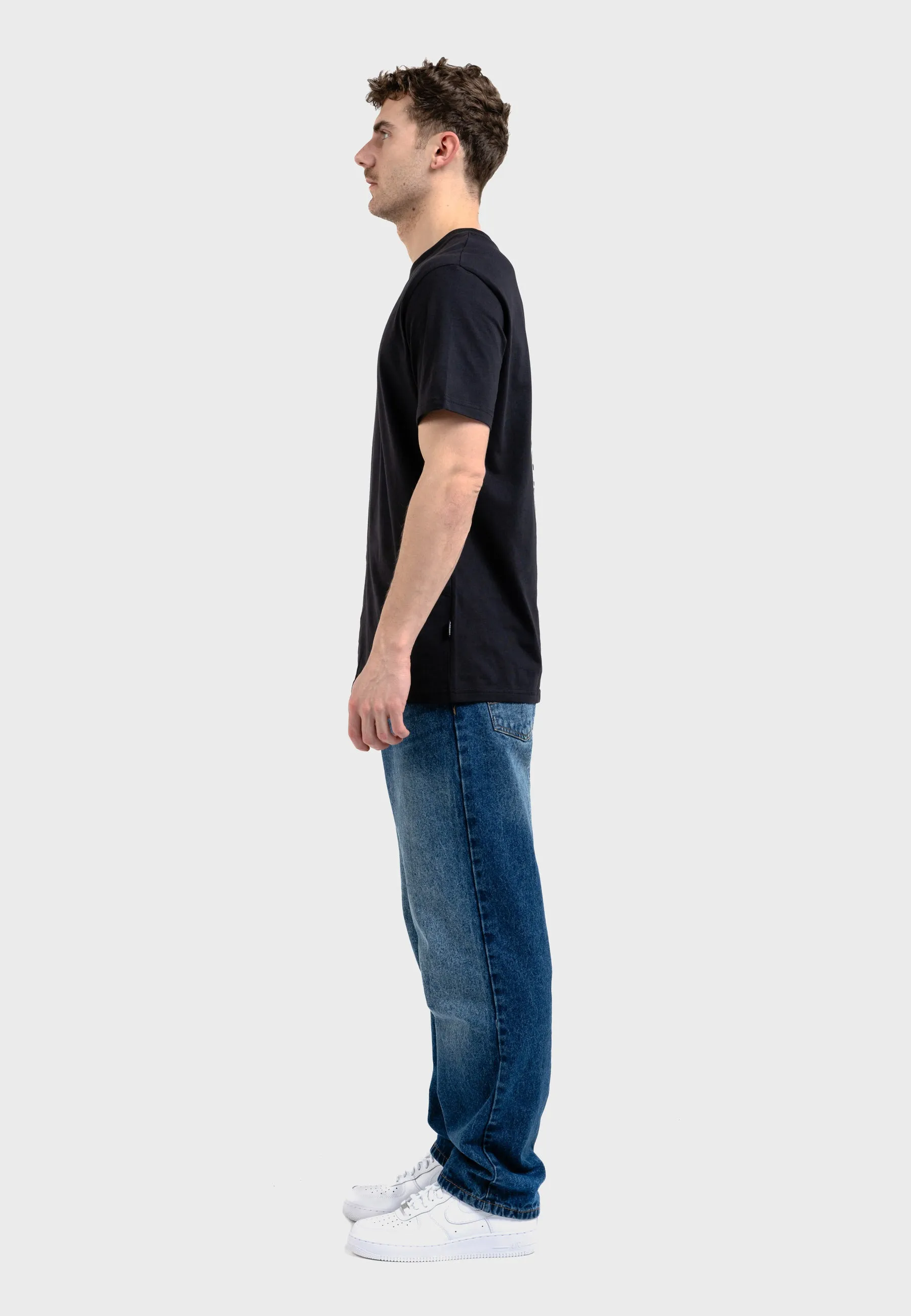 Rebel Cat Backprint T-Shirt Black
