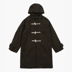Retro Aesthetic Coat Small Plaid Grid Horn Buttons