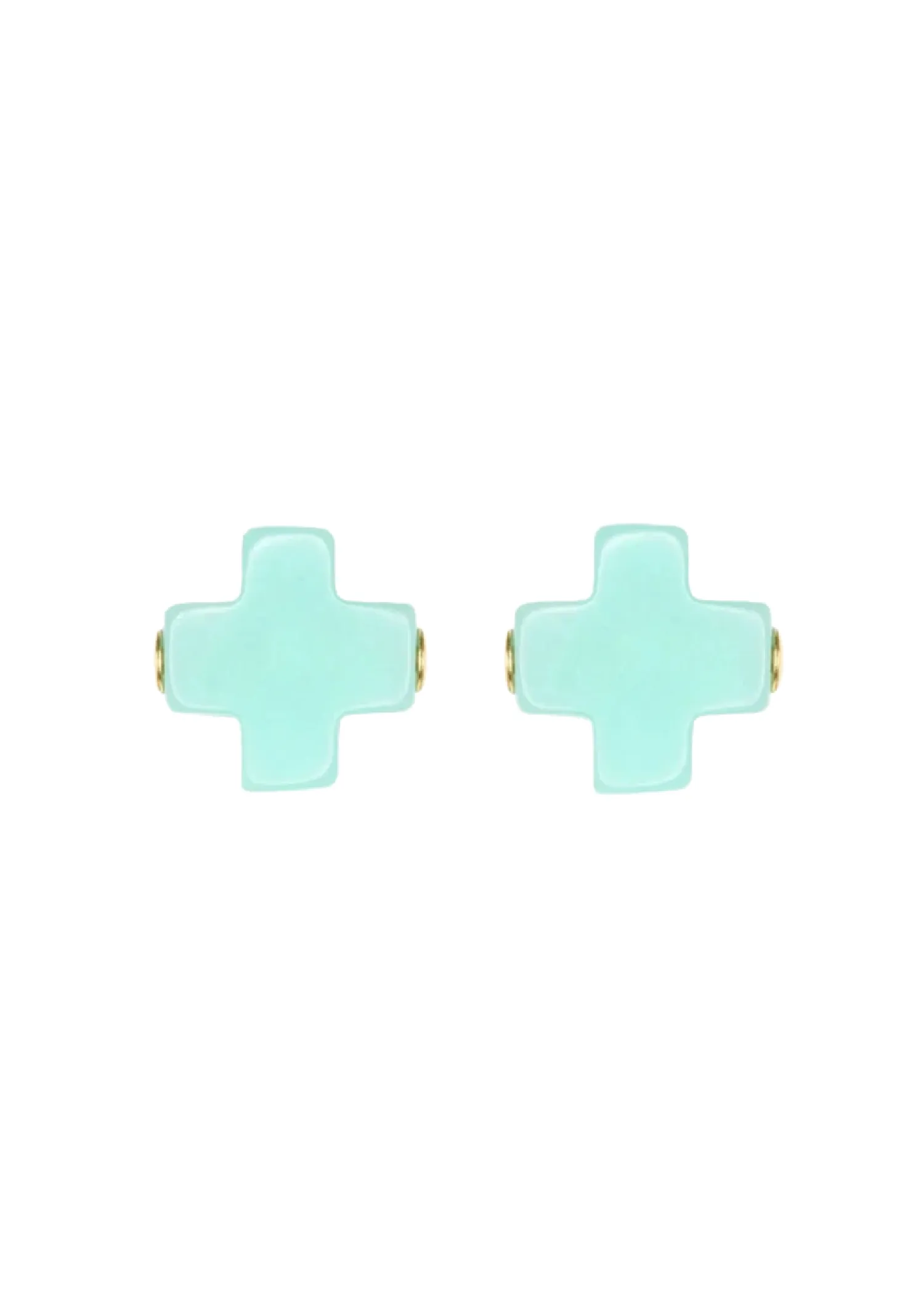 SIGNATURE CROSS STUD EARRINGS - MINT