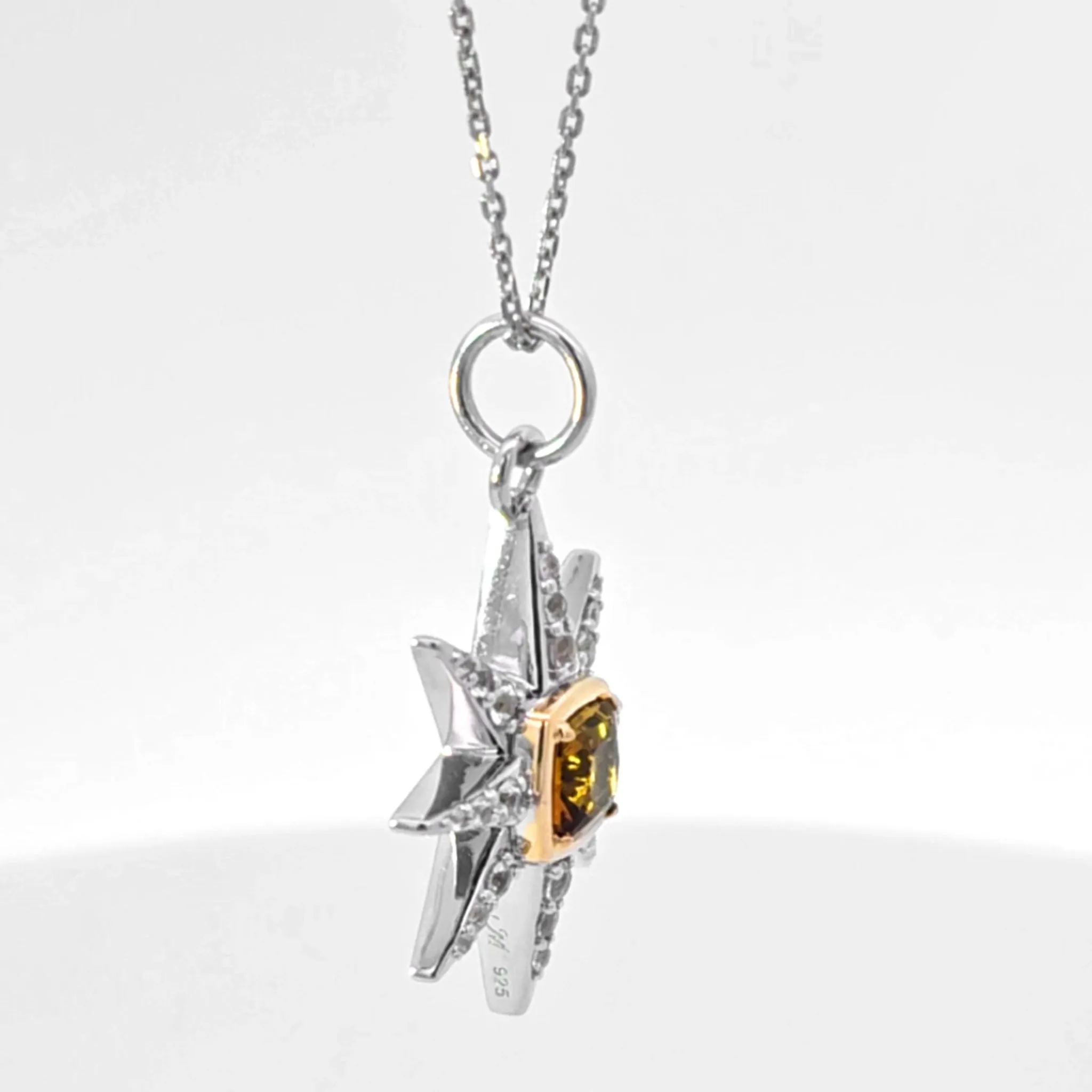 Special Edition Green Tourmaline and White Sapphire Star Necklace - Sold Out
