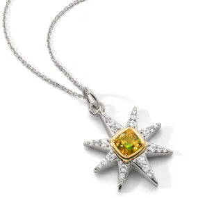 Special Edition Green Tourmaline and White Sapphire Star Necklace - Sold Out
