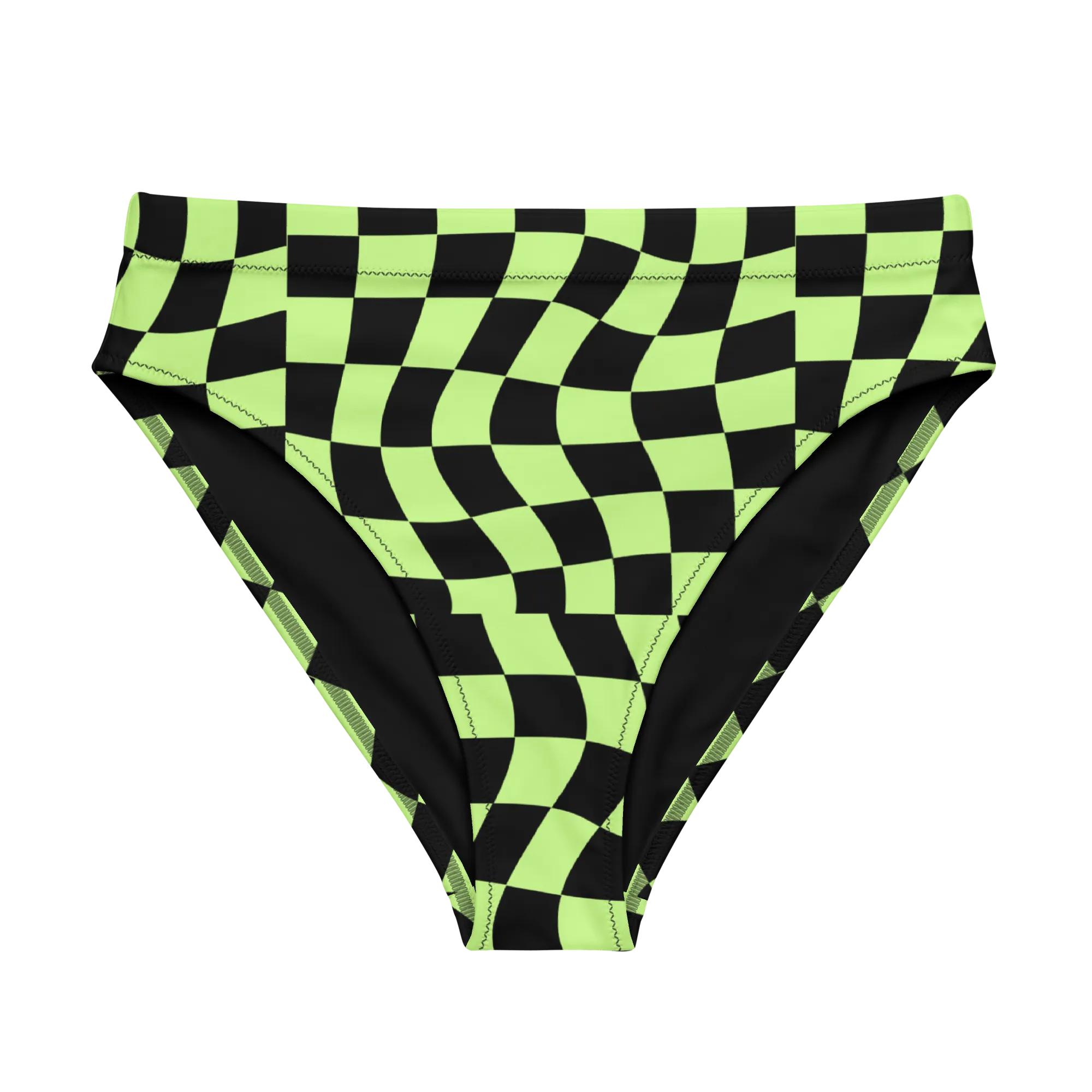 Toxic Tiles Checkerboard High-Waisted Sport Bikini Bottom
