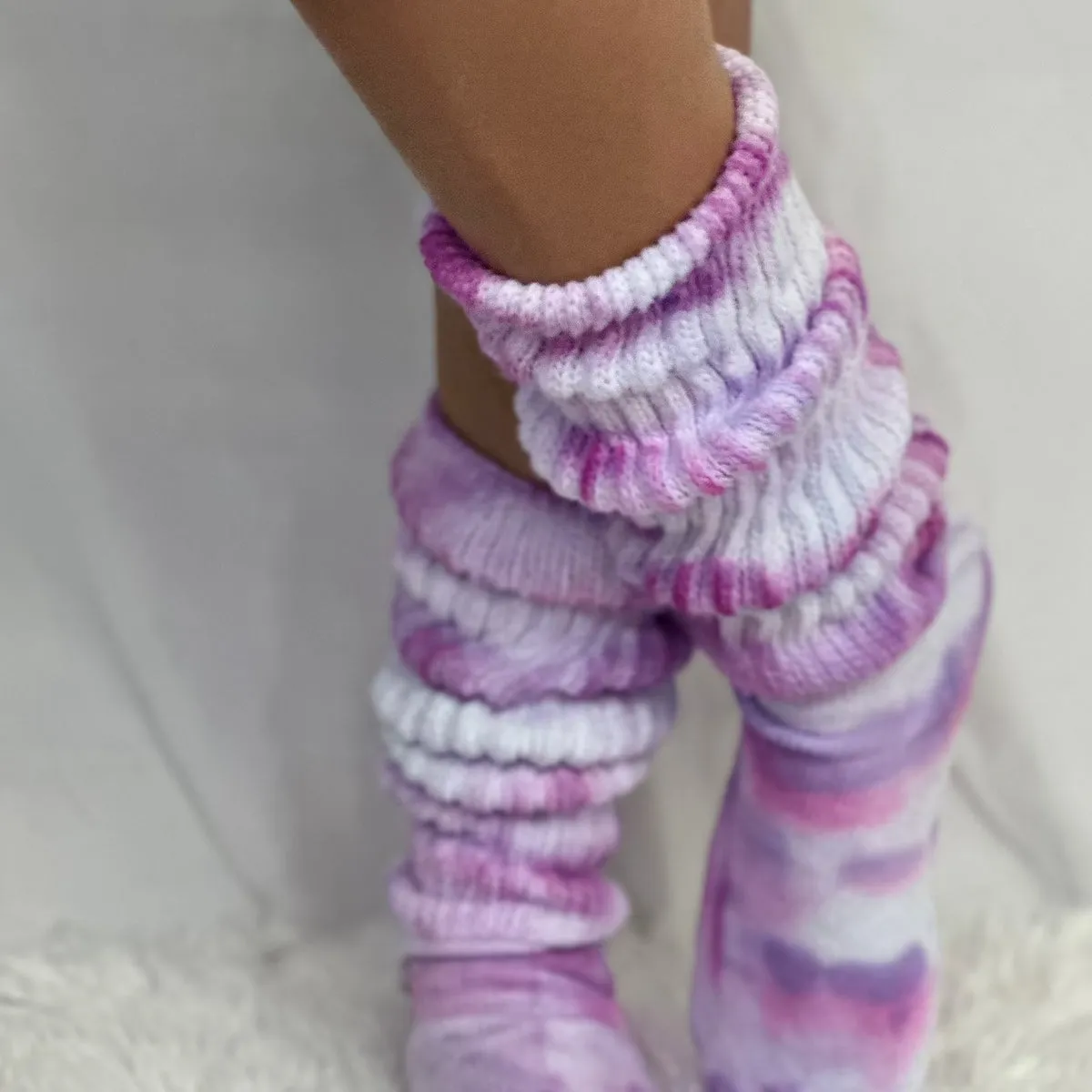 ULTIMATE  cotton  slouch socks women  - Tie dyed magenta