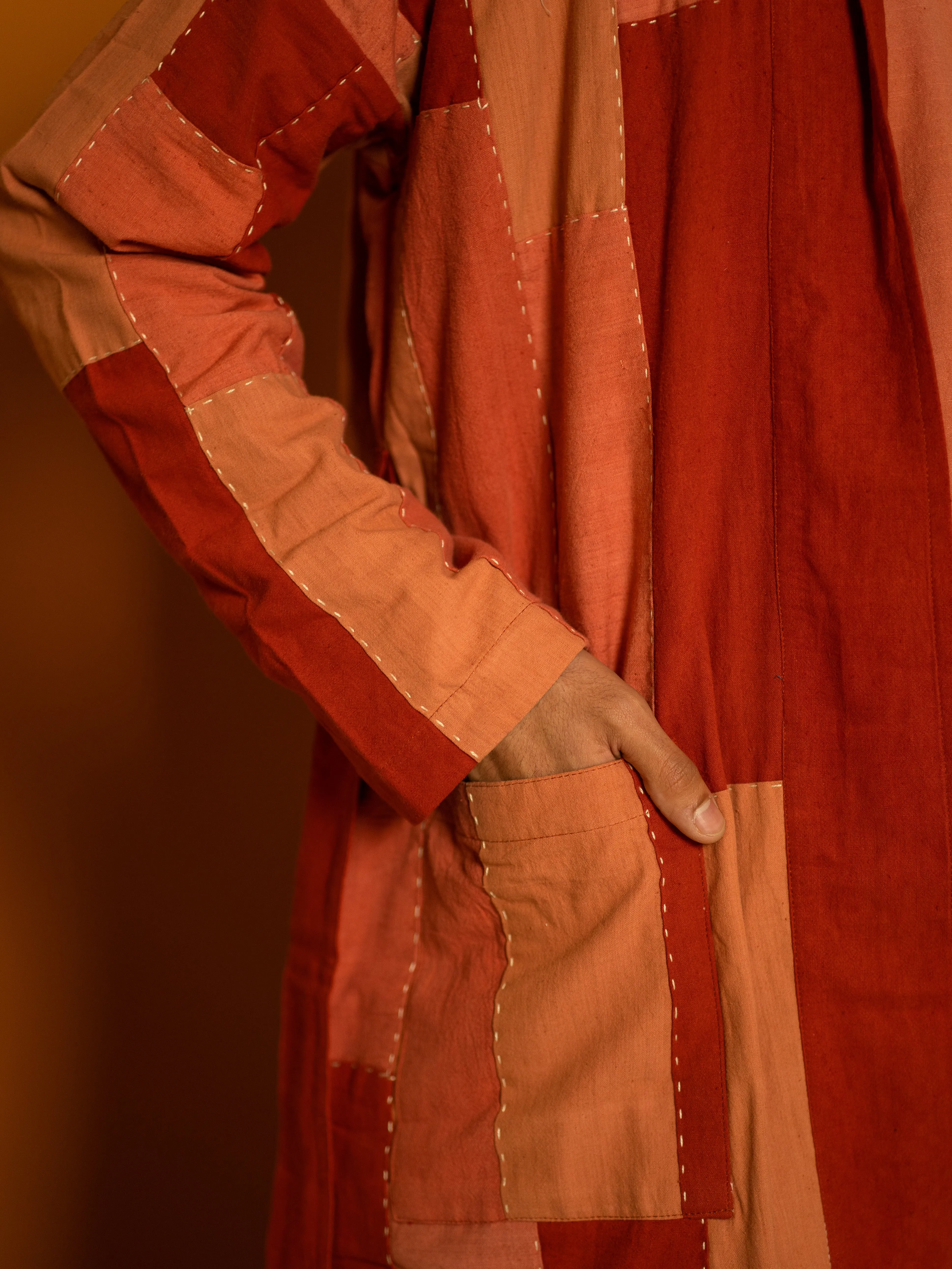 Waste Not Want Not Long Jacket - Coral Mix