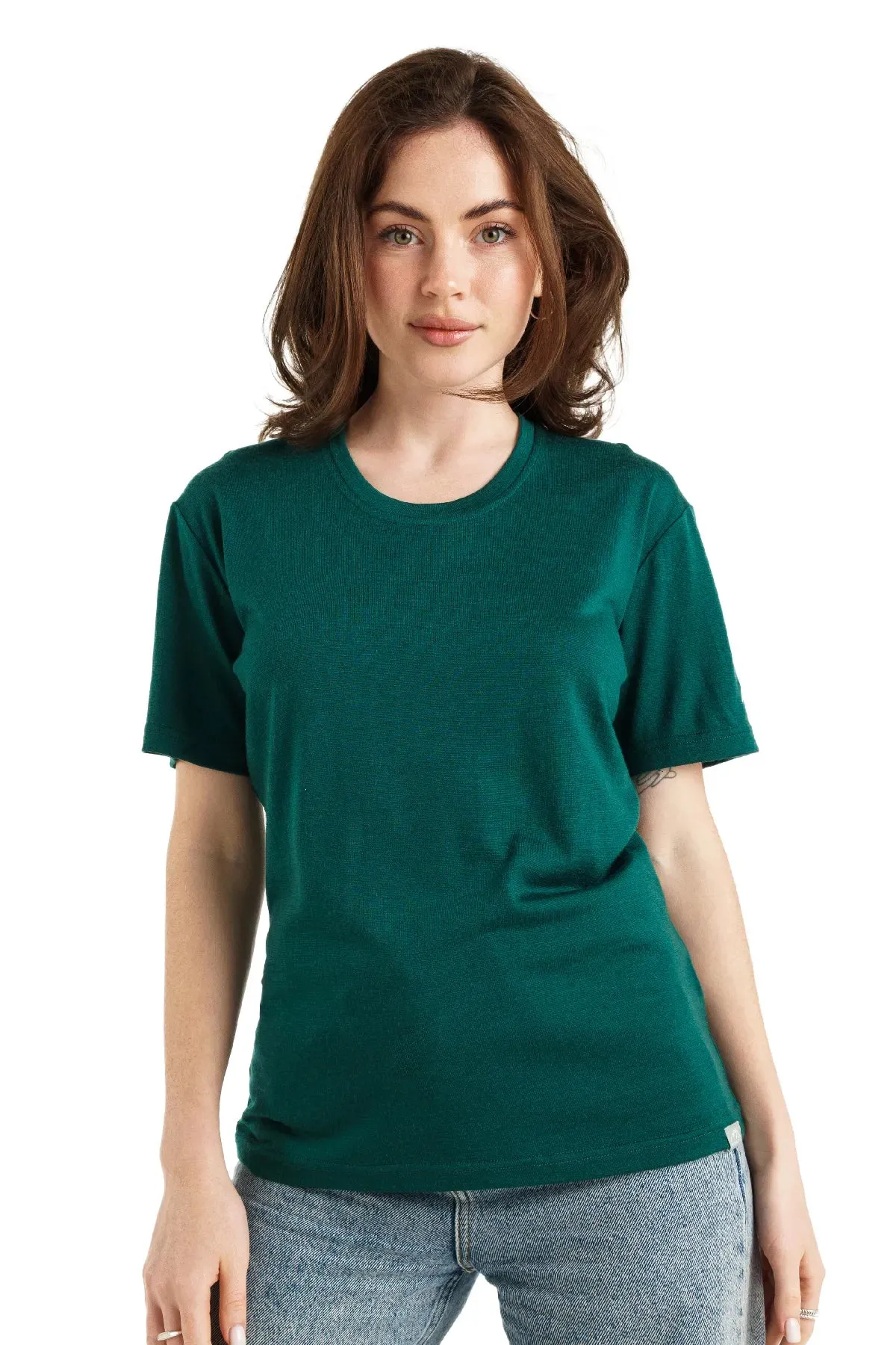 Women's Merino T-shirt 165 Rainforest Green | Crewneck