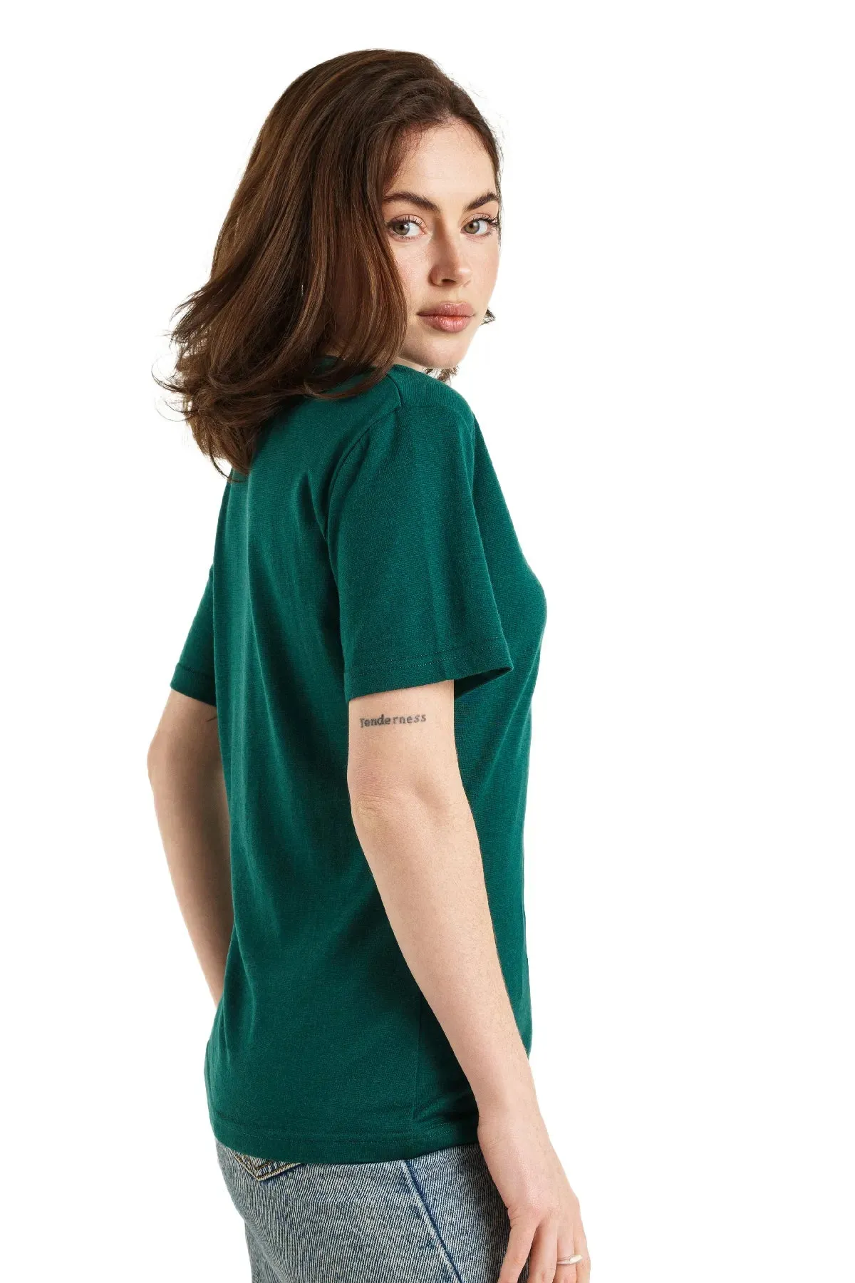 Women's Merino T-shirt 165 Rainforest Green | Crewneck